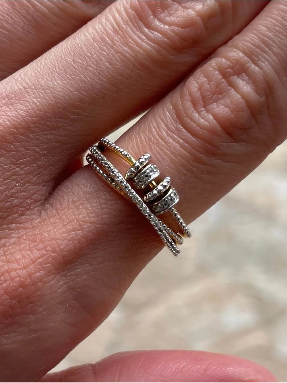 Brilliance White Topaz Fidget Ring